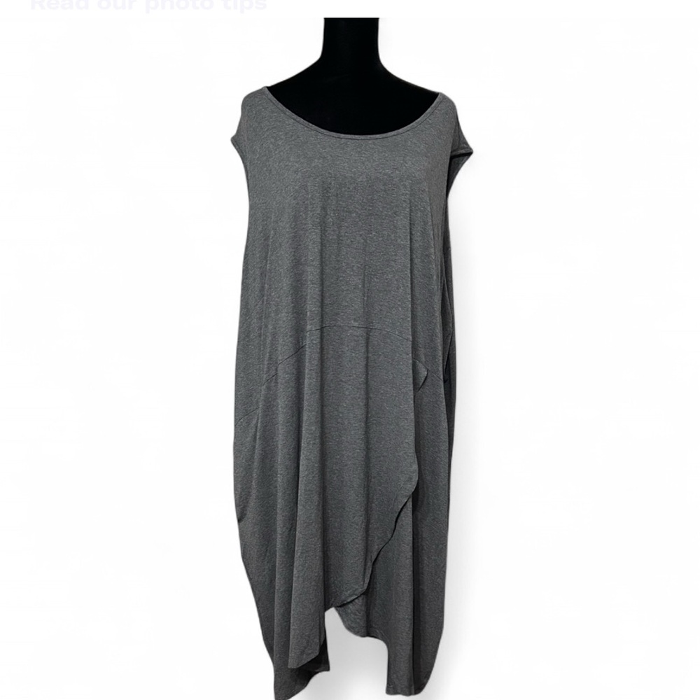 ZIM & ZOE LOUNGE Asymmetrical Gray Dress Sleeveless 26/28 NWT